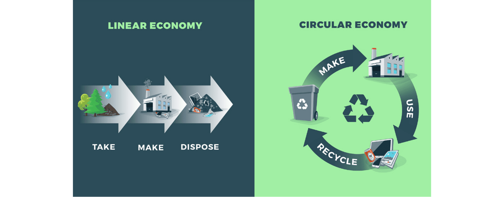 économie circulaire vs linéaire